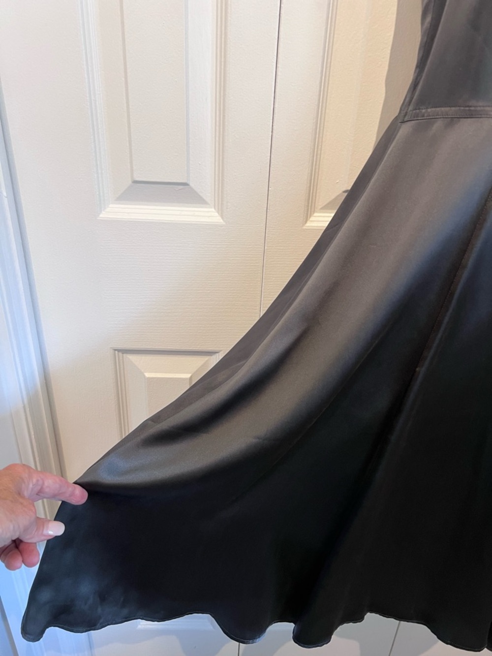 Jacob Grey/Pewter 100% Silk Vintage‎ Fit & Flare Dress Size 10 - Picture 6 of 13